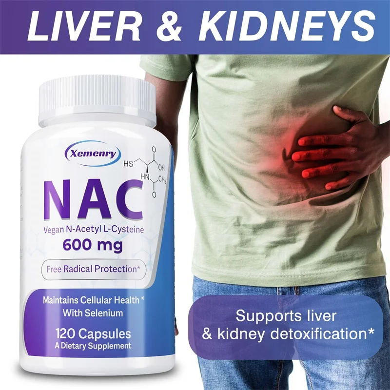 Nac N Acetyl Cysteine - NAC カプセル 600mg - 肌の健康をサポート、抗酸化物質、デトックス、免疫力を高める -